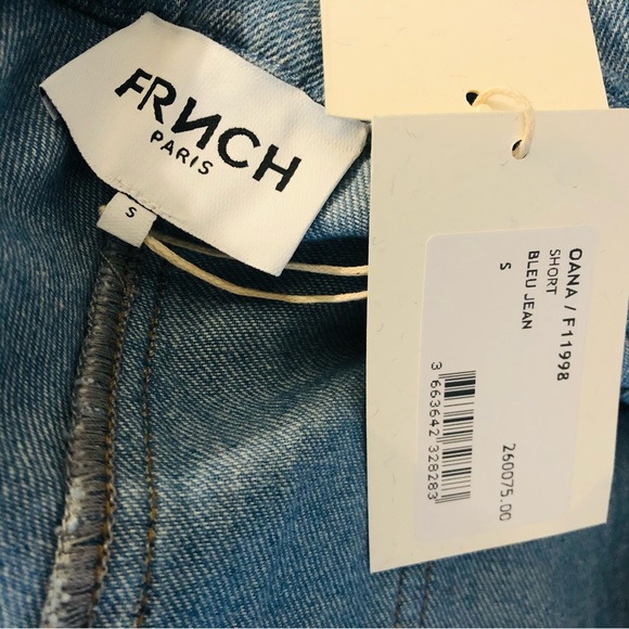 FRNCH DENIM JEAN HIGH WAIST BERMUDA OANA SHORTS SIZE Small - Picture 10 of 12